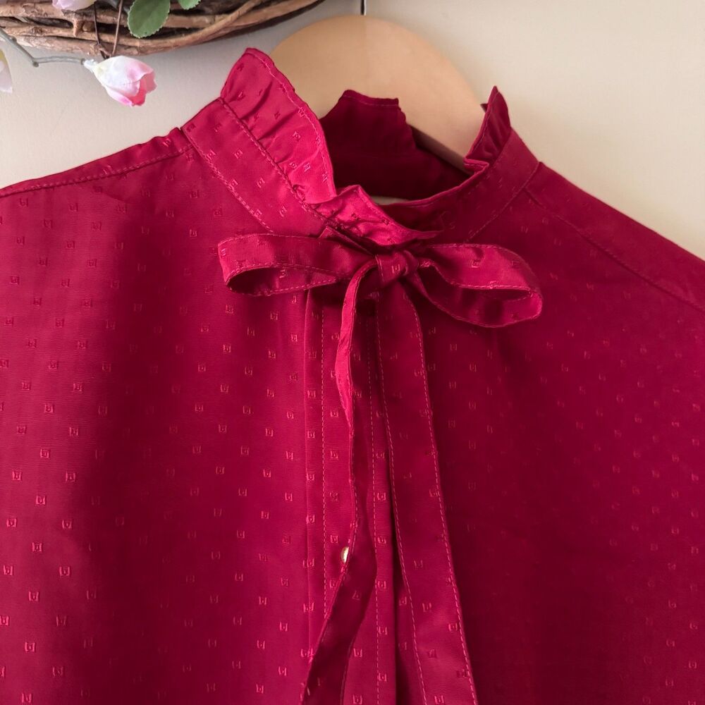 Cordon Talbots Blouse Skirt Set 2 Piece Red Sz 12 vintage